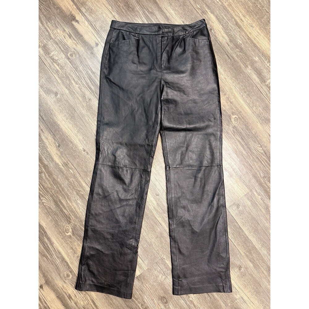 Vintage Chadwicks Leather Pants Womens 6 Black High Rise Moto Biker Y2K 90s